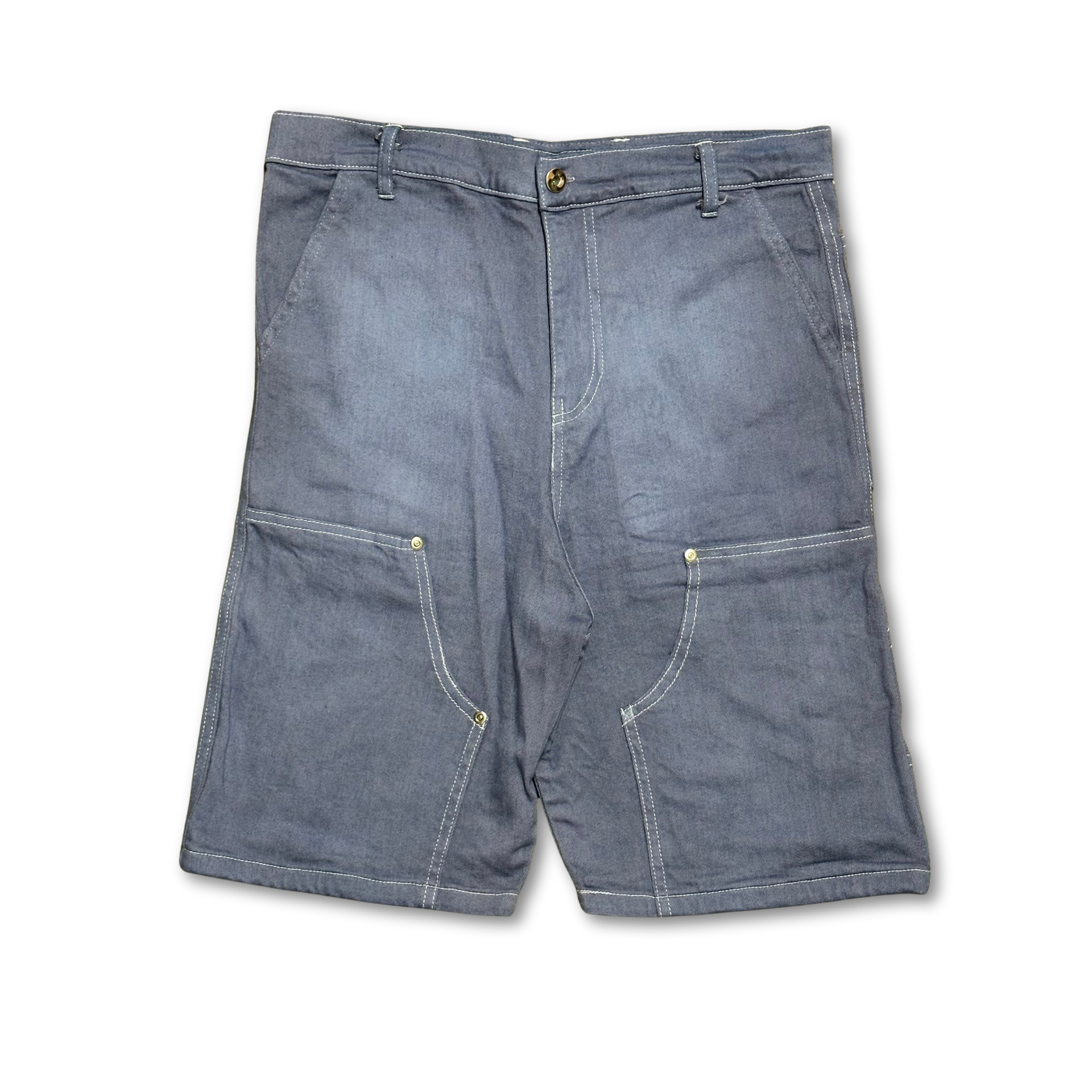 'The Carpenter' Double-Knee Denim Shorts BLUE GRADIENT