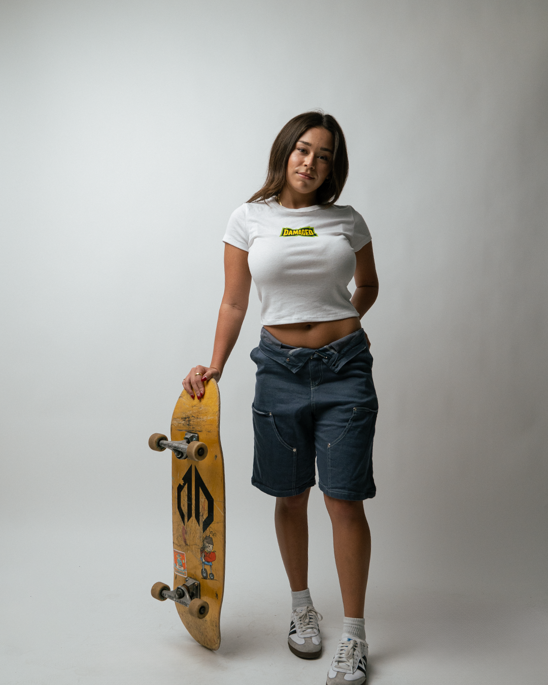 'The Carpenter' Double-Knee Denim Shorts BLUE GRADIENT